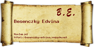 Besenczky Edvina névjegykártya